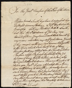 Robert Smith indentured to apprentice with Theodore Dehone of Boston