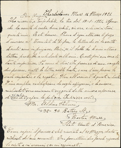 Bartolomeo Vanzetti autographed letter signed to Luigia Vanzetti, [Charlestown],