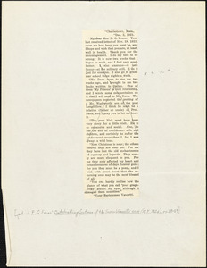 Bartolomeo Vanzetti printed letter to Elizabeth Glendower Evans, Charlestown, 2 December 1921