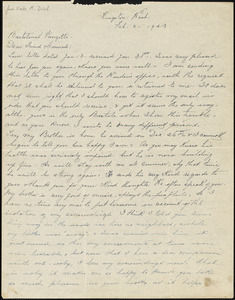 Kate Dial autographed letter signed to Bartolomeo Vanzetti, Kingston, Wash., 2 February 1923