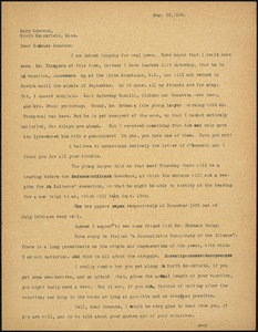 Bartolomeo Vanzetti typed letter (copy) to Mary Donovan, [Charlestown], 30 August 1926