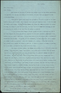 Bartolomeo Vanzetti typed letter (copy) to Mrs. M. O&#39;Sullivan, [Charlestown], 7 October 1926