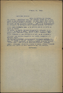 Bartolomeo Vanzetti typed letter (copy) to Luigia Vanzetti, [Charlestown], 24 October 1926