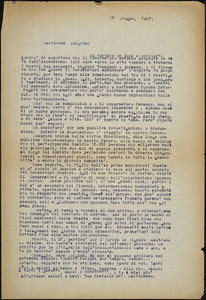 Bartolomeo Vanzetti to Luigia Vanzetti, [Dedham], 15 June 1927