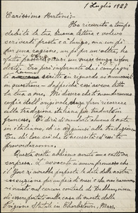 Bartolomeo Vanzetti autographed letter signed to [Luigi] Bertoni, [Charlestown], 1 July 1927
