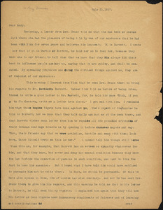 Bartolomeo Vanzetti typed letter (copy) to Mary Donovan, [Charlestown], 1927 July 21