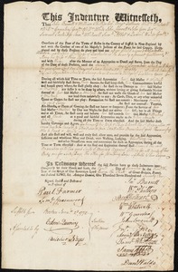Elizabeth Warden indentured to apprentice with John Billings of Dorchester