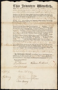 Richard Butler indentured to apprentice with William Andrews of Boston