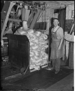 Charlestown Navy Yard/rope making. John Tyrell - 1st class rope maker at  the layer machine. - Digital Commonwealth