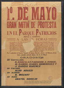 1° de Mayo gran mitin de protesta en el Parque Patricios