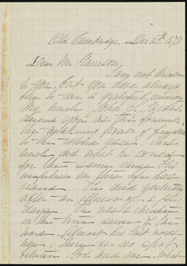 Letter from Louise Jacobs, 127 Mt. Auburn Street, corner of Story, Old Cambridge, to William Lloyd Garrison, Dec. 20th, 1873