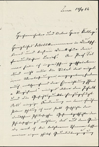 Eucken, Rudolf, 1846-1926 autograph letter signed to Hugo Münsterberg, Jena, 17 April 1912