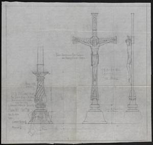 Full size detail of candlesticks for shrine altar of chapel, 1934-11-08