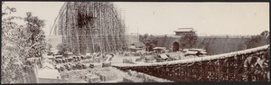 Construction of Foreign Legation quarter; scaffolding at main gate