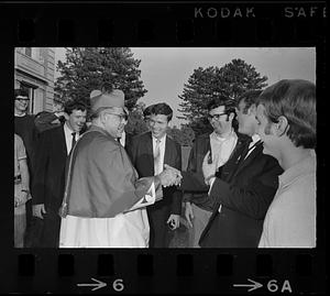 Cardinal Medeiros and well-wishers at his installation, Brighton