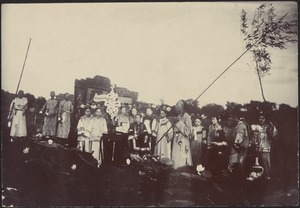 Empress Dowager Cixi and entourage on royal barge at the Summer Palace