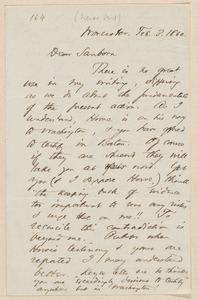 Thomas Wentworth Higginson autograph letter signed to Franklin Benjamin Sanborn, Worcester, 3 February 1860