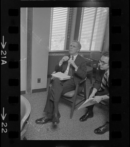 Boston Mayor Kevin White at meeting between Ted Kennedy and Massachusetts mayors