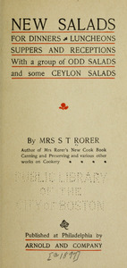 New salads for dinners, luncheons, suppers and receptions with a group of odd salads and some Ceylon salads