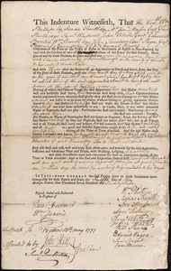 Mary Harris indentured to apprentice with Charles Cushing of Pownalborough