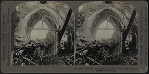 Unharmed crucifix amid total ruins, Lucy-le-Bocage, France