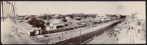 Streets, canal and temporary U.S. Legation on left