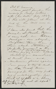 Sophia Hawthorne autograph letter signed to [James Thomas Fields, Concord], 8 October [1865]