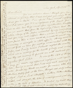 Letter from Lydia Maria Child, New York, to Maria Weston Chapman, April 26th